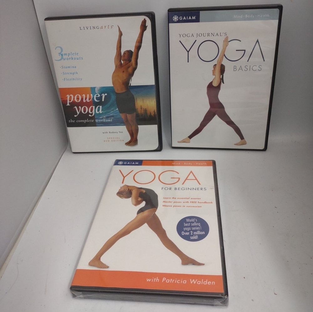 Yoga DVD's Lot Of 3 Various Styles Living Arts and Gaiam Rodney Yee
